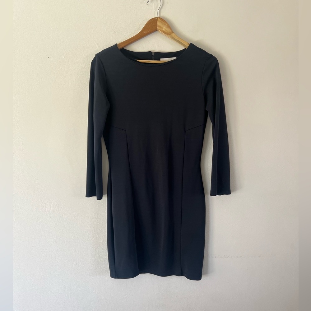 Just Female Cozy Dress Black Career Wear Long Sleeve Minimalist Travel Dress‎